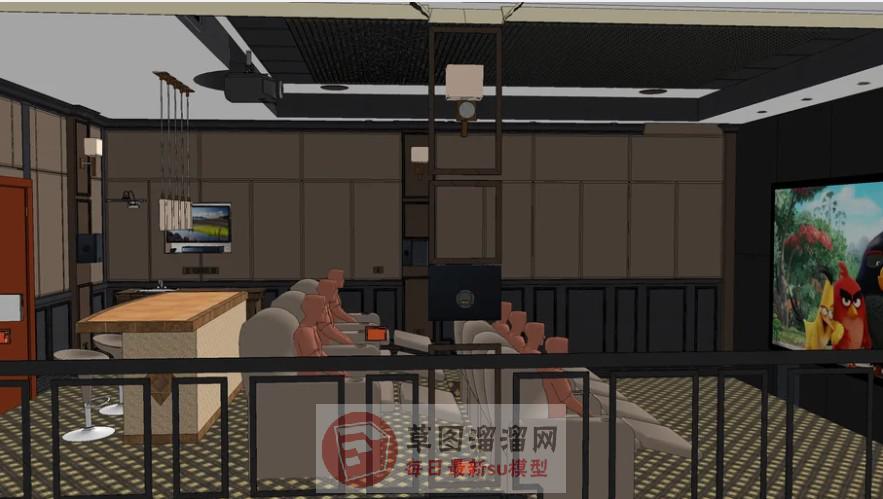 家庭影院室内SU模型