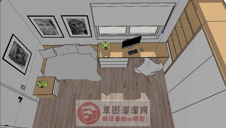 室内书房房间SU模型