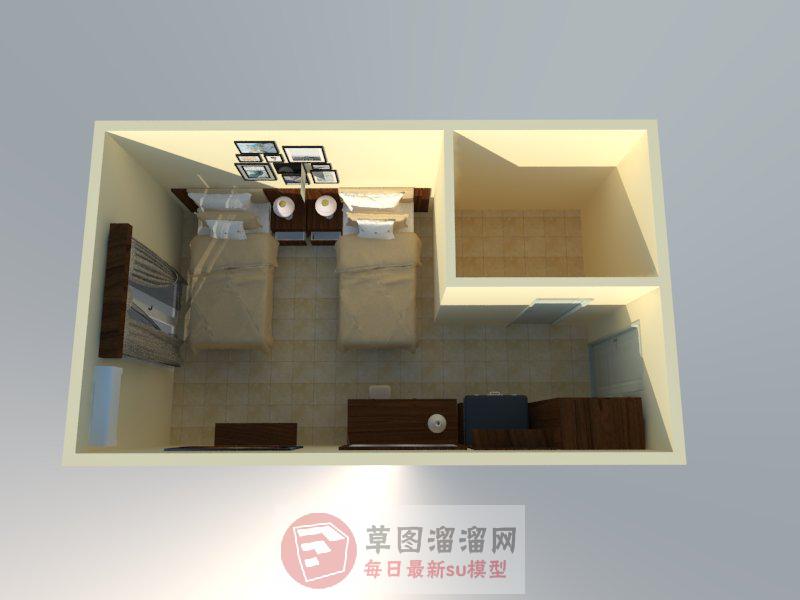 开房宾馆酒店SU模型