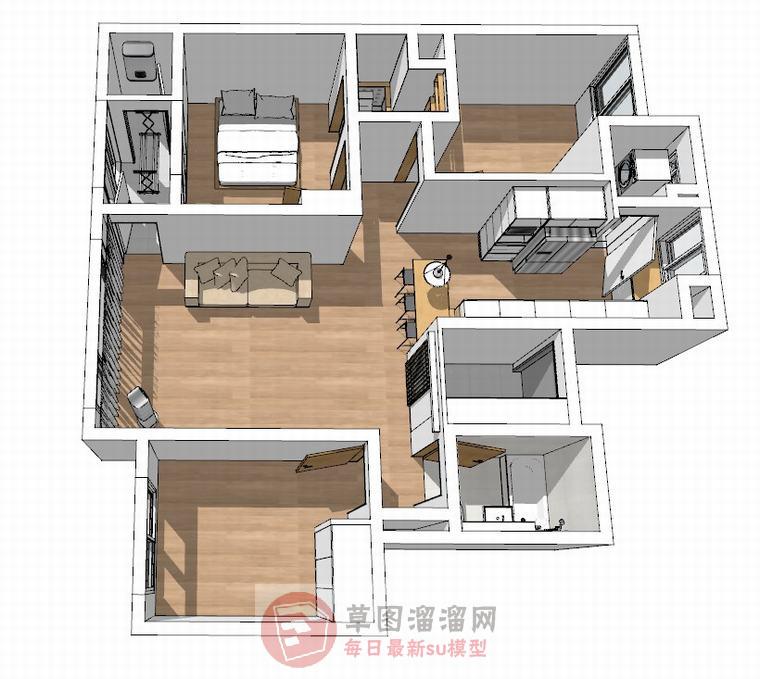 样板间户型家装SU模型