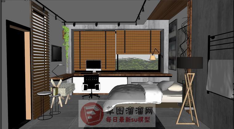 卧室房间家具SU模型