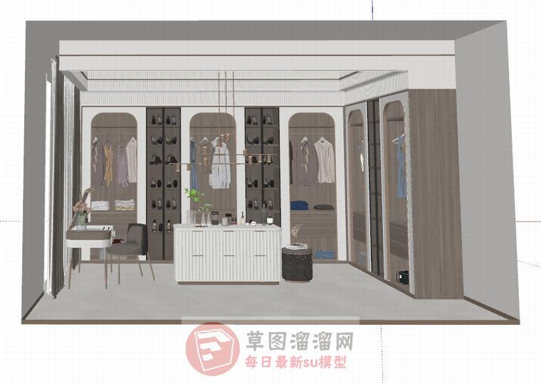 衣帽间柜子衣柜SU模型