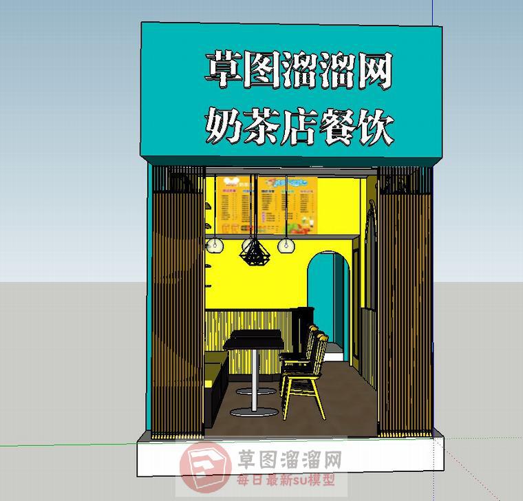 奶茶店饮品店蛋糕店SU模型