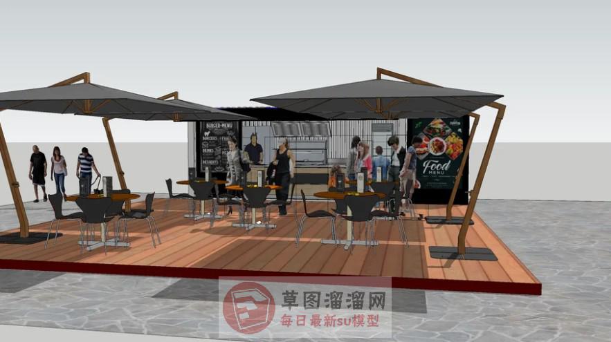 集装箱小吃店SU模型