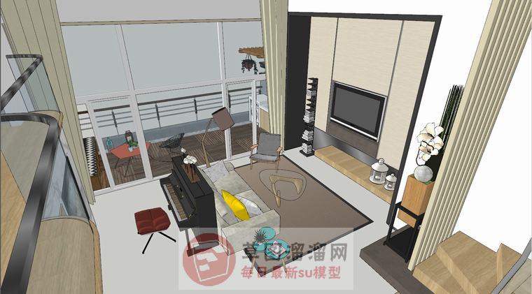 复式住宅室内SU模型
