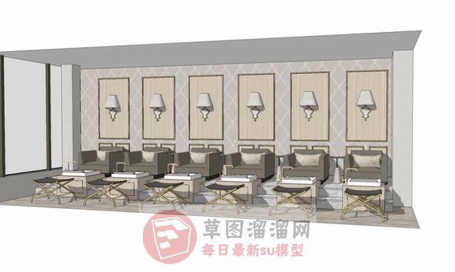 修脚店美甲店SU模型