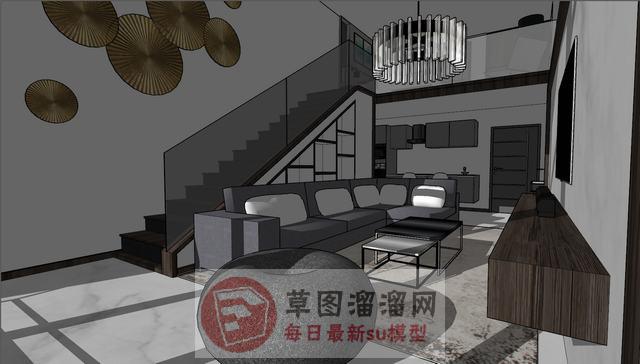 复式住宅室内SU模型