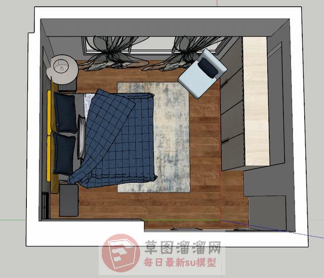卧室房间SU模型