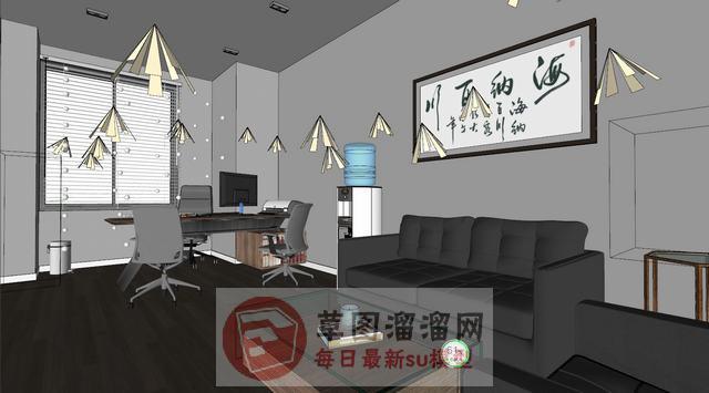 海纳百川办公室SU模型