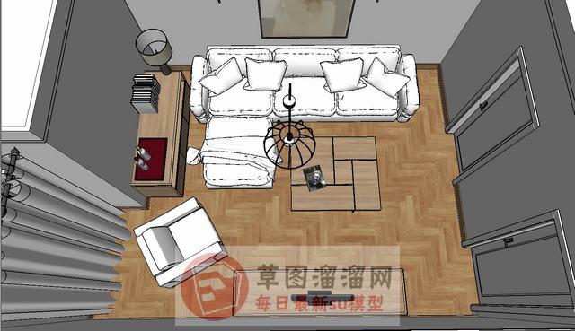 客厅沙发茶几SU模型