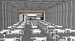 餐厅餐饮店饮食店SU模型