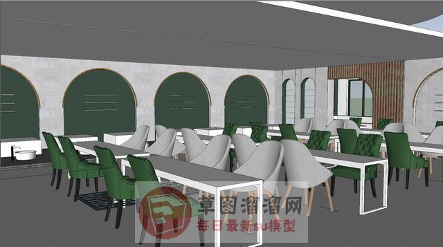 SPA足疗美甲店SU模型