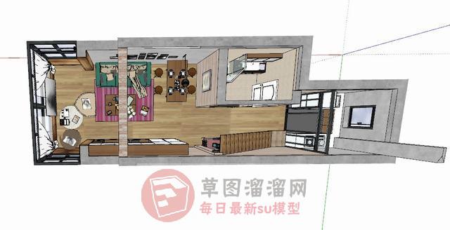 工业风家装公寓SU模型