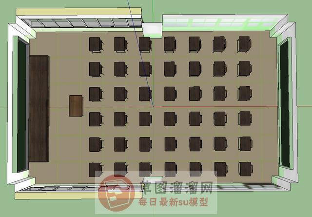 学堂教室班级SU模型