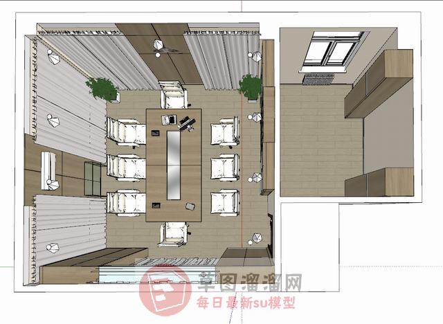 办公室会议室SU模型