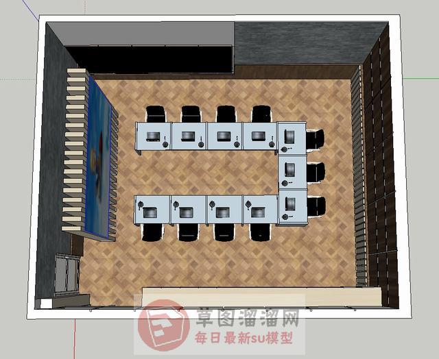 会议室空间会议桌椅SU模型