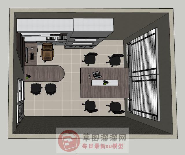 小型办公室空间SU模型