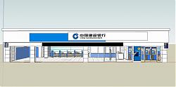 银行建筑内部SU模型