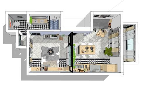 小户型住宅室内SU模型