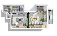 小户型住宅室内SU模型