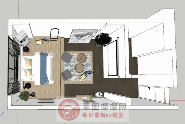 单身公寓室内SU模型