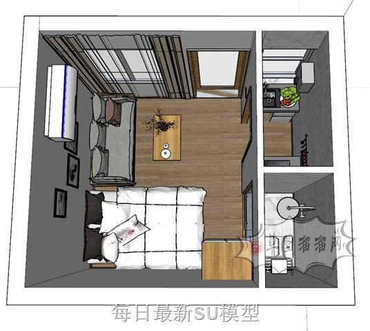 单身公寓住宅SU模型