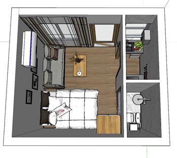 单身公寓住宅SU模型