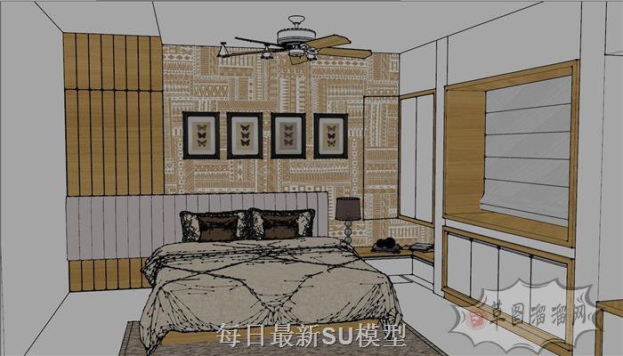 床铺房间卧室SU模型