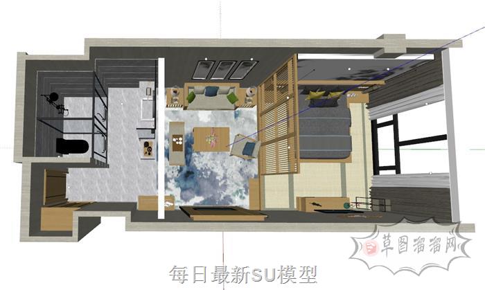 日式公寓室内SU模型