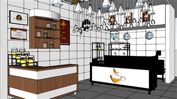 茶叶店奶茶店SU模型
