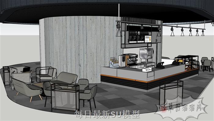 蛋糕店咖啡馆SU模型