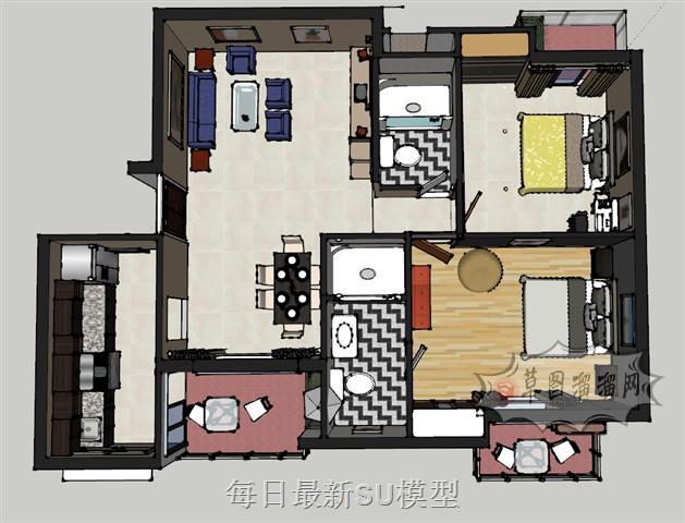 户型家装SU模型