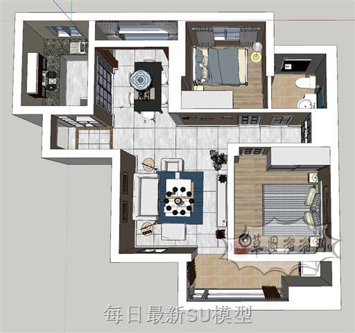 户型家装户型SU模型