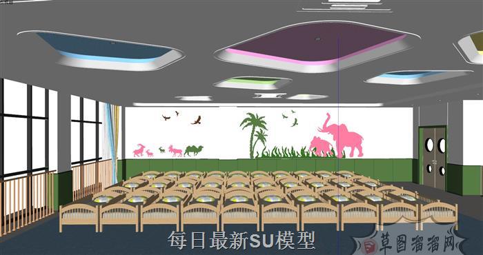 幼儿园托儿所午托SU模型