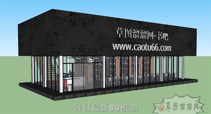 书吧图书室书店SU模型