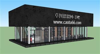 书吧图书室书店SU模型