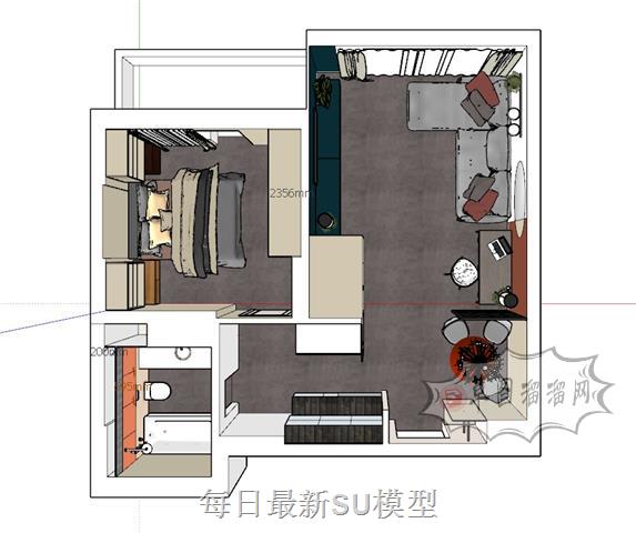 单身公寓住宅SU模型