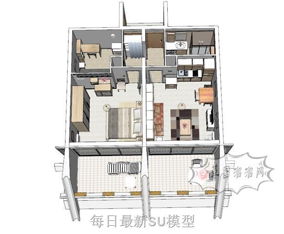 公寓室内家装SU模型
