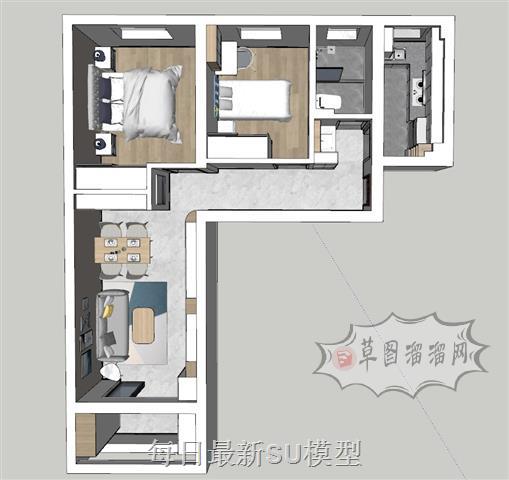 公寓室内家装SU模型