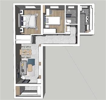 公寓室内家装SU模型
