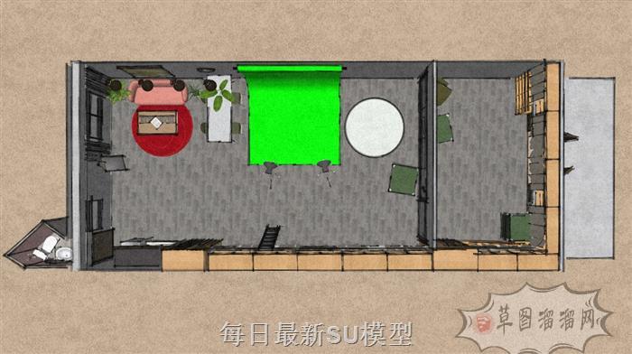 摄影室拍照SU模型