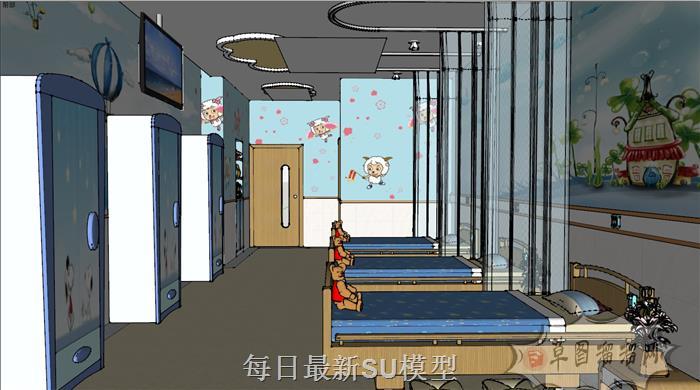儿童病房医院SU模型