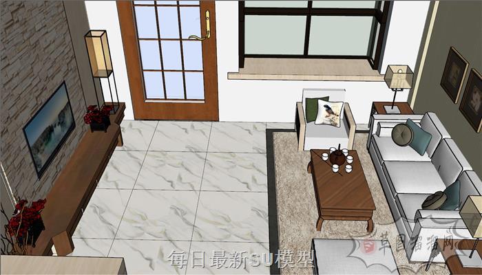 单身公寓室内SU模型