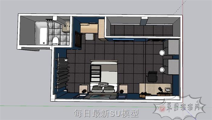 卧室房间SU模型