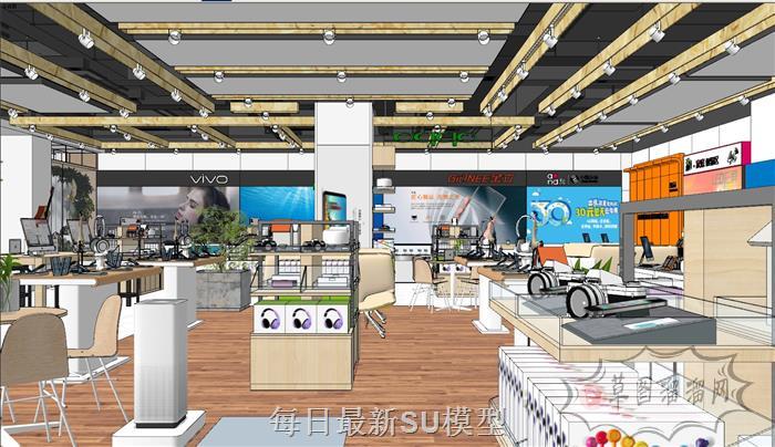 移动营业厅手机店SU模型