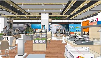 移动营业厅手机店SU模型