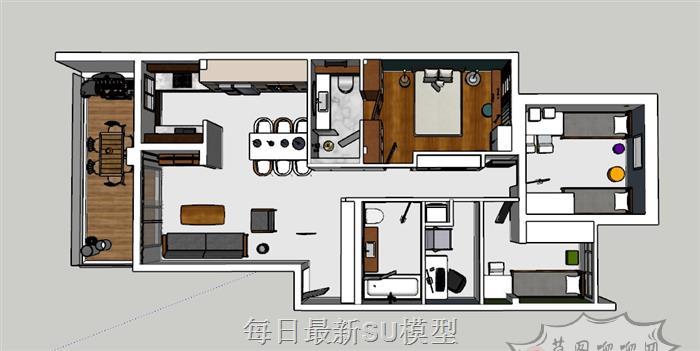 公寓住宅室内SU模型