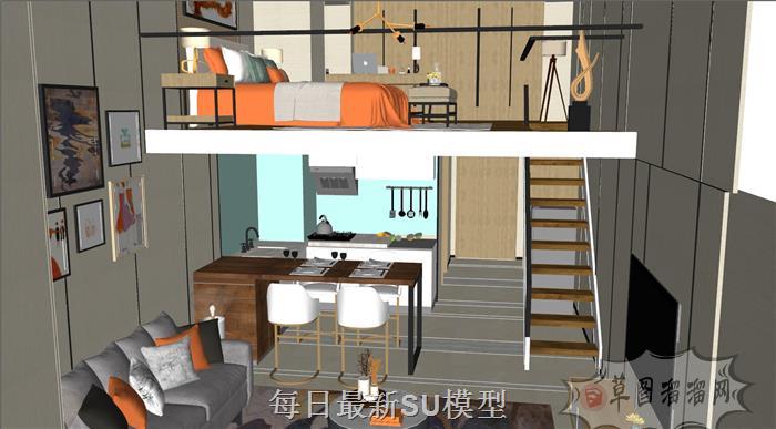 公寓酒店隔层SU模型