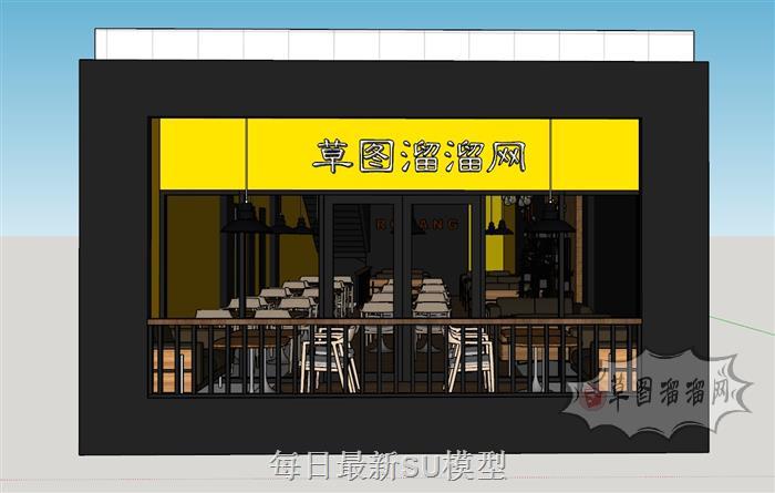 餐饮店咖啡馆咖啡厅SU模型
