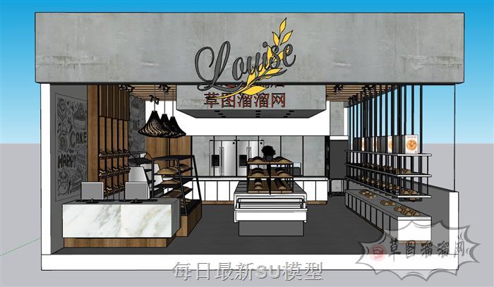 蛋糕店奶茶店SU模型